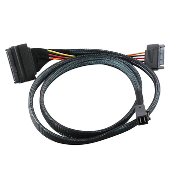 

HOT-0.5M / 1.5Ft Mini Sas36P HD8643 to MINI SAS 8639+15P Power Cable, Hard Disk Data Server Cable