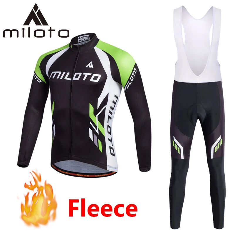 

Miloto Winter Thermal Fleece Cycling Sets Men Bike Clothing Conjunto Ciclismo Mountain Bike Wear Outdoor Long Bicycle Pants