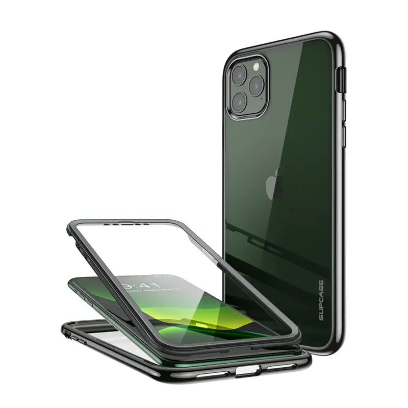 Чехол для iPhone 11 Pro Max 6,5 дюйма() SUPCASE UB электро металлический гальванический+ ТПУ чехол со встроенным протектором экрана - Цвет: Black