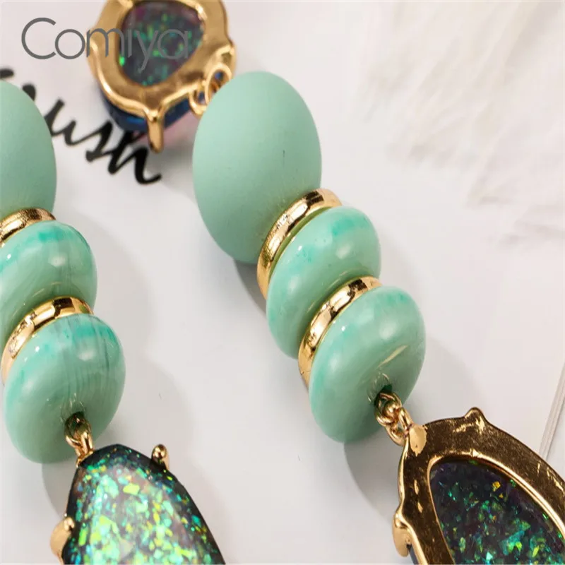 Comiya корейские серьги для женщин ожерелье из акриловых бусин горный хрусталь мозаика для женщин капли воды подвеска и серьги-подвески Brinco