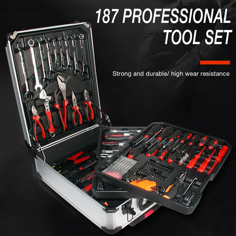 £156.34 Dtbd 187pcs Lever Tool Socket Wrench Set Professional Auto Repair
