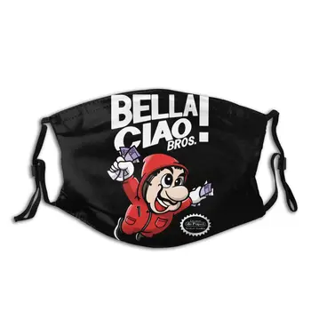 

Bella Ciao Bros Money Heist Reusable Face Mouth Mask With Replaceable Filters Good Anti Haze Dust Protection Mask Mouth Muffle