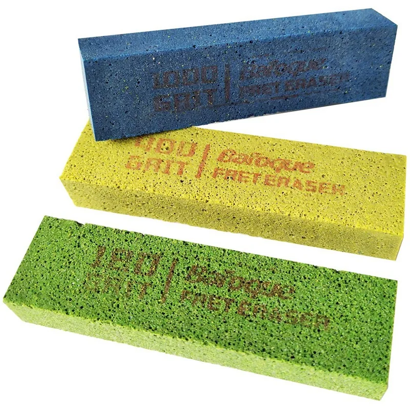 3 шт. резиновые ластики для полировки гитары абразивные Fretwire 180 Grit & 400 1000 гитарный
