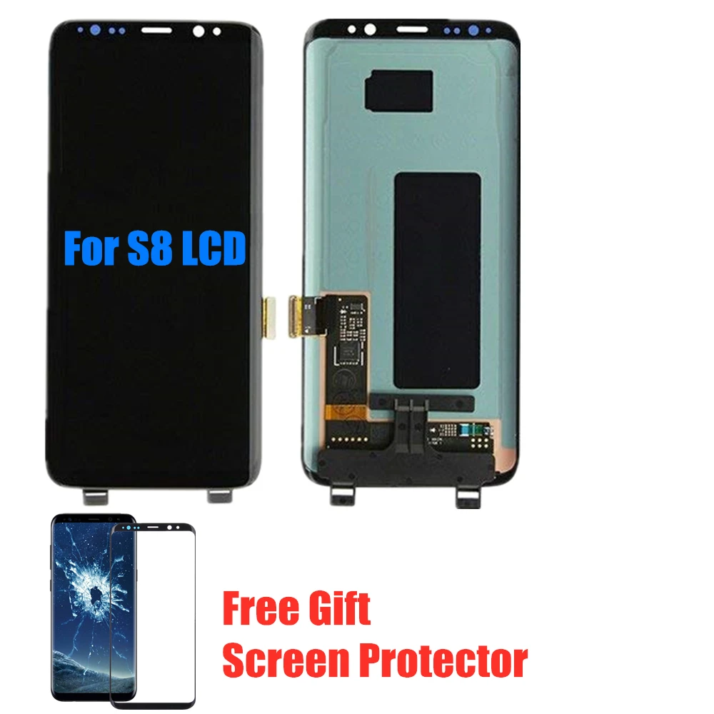 Супер AMOLED lcd для samsung S8 G950 lcd S8 G950F lcd для samsung S8 Дисплей lcd экран сенсорный дигитайзер сборка+ Бесплатный подарок