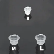 1000 шт S/M/L тату Чернила чашки пластиковая шапочка для татуажа бровей Макияж Пигмент пудреница контейнер с крышкой одноразовые татуировки аксессуары