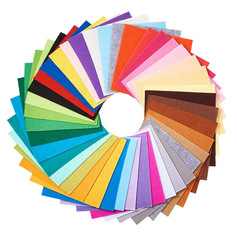 40pcs/bag 15x15cm Mixed Color Non Woven Fabric Embroidery Needle Felt for DIY Crafts Home Decoration Pattern Bundle Dolls | Украшения и