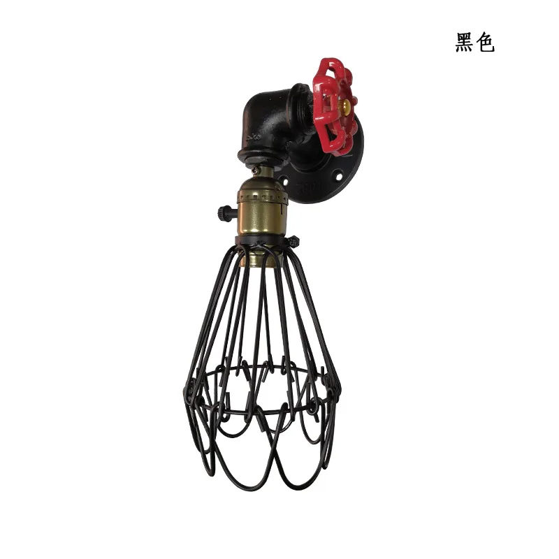 

LOFT Industrial-Style Pipe Wine Bottle Cup Wall Lamp Retro Creative Bar Restaurant Cool Tiny Cages Hallway Wall Lights