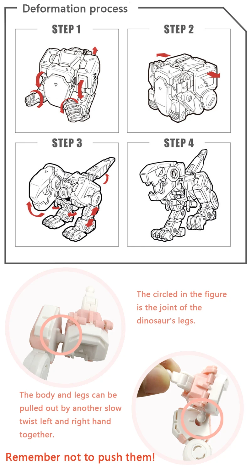 Dinosaurs Transformation Cube Deformable Tyrannosaurus Rex Action & Toy Figures birthday gift for boy Joints can move