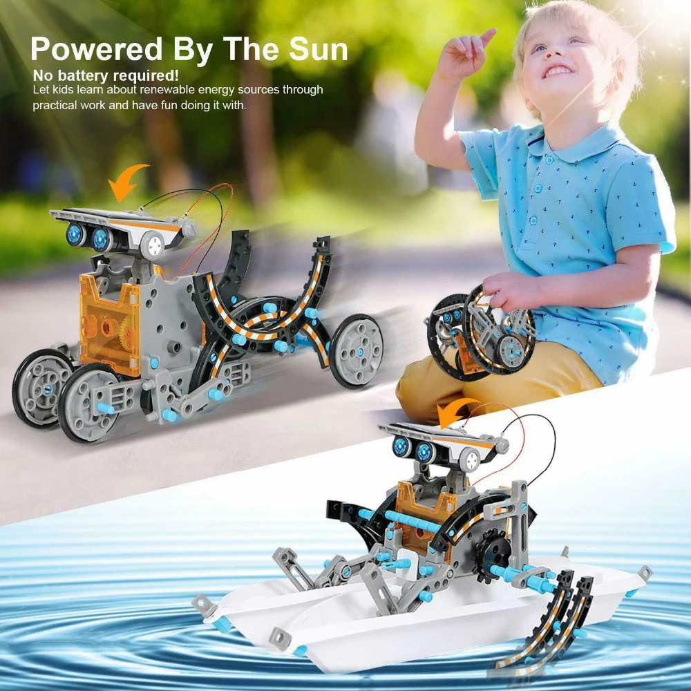 Jouets de bricolage pour les enfants de 10 ans et plus, Robot Science Kit  12-en-1 Solaire éducatif