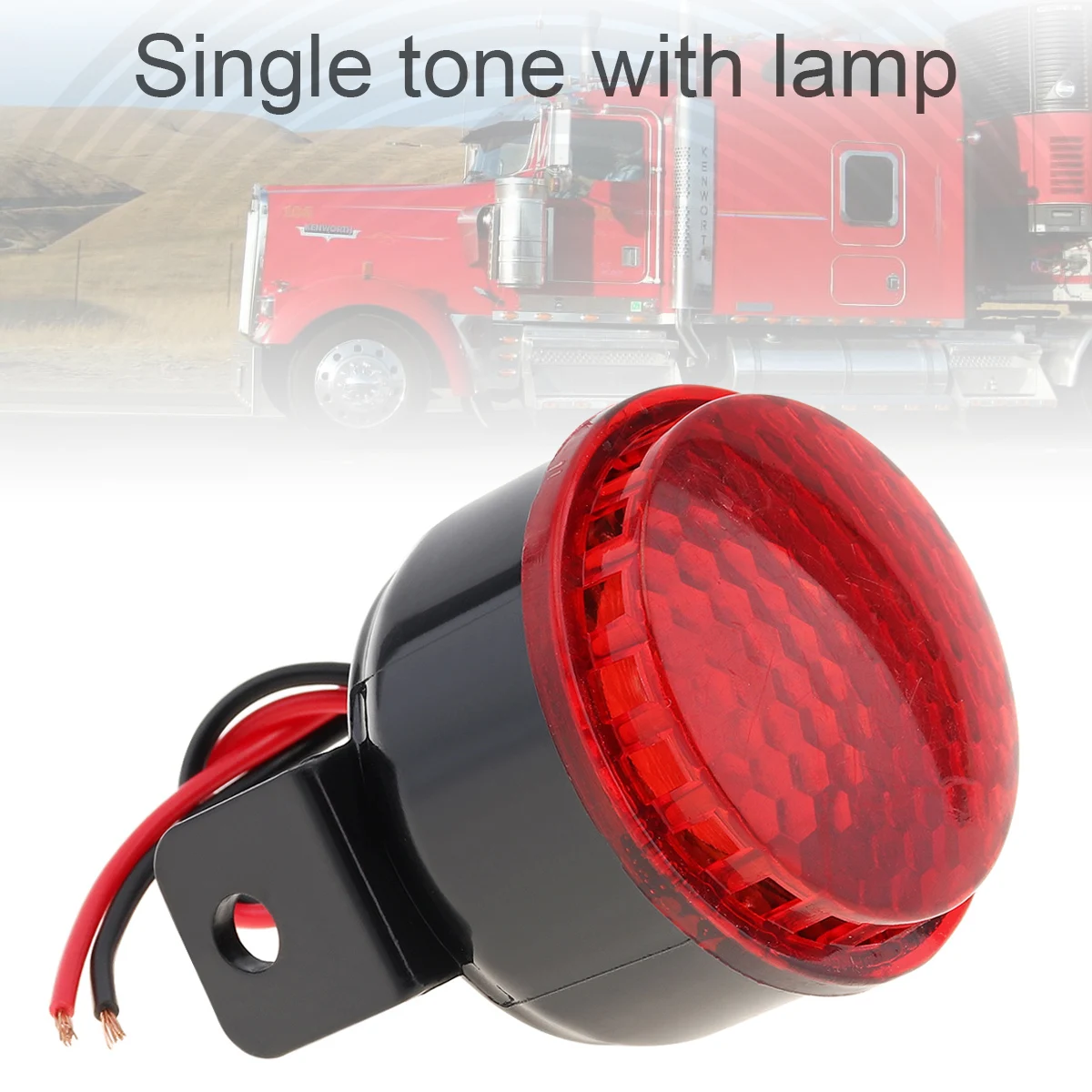 12V-24V 105dB Reverse Horn Beeper Car siren horn Warning buzzer speaker Warning buzzer Vehicle Auto Warning Back Up Alarm Speaker Buzzer Siren with Wire & Light