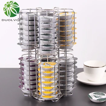 

Exquisite Coffee Capsules Organizers Storage Stand Rotatable Practical Coffee Pod Holder Display Rack For 64pcs Capsules
