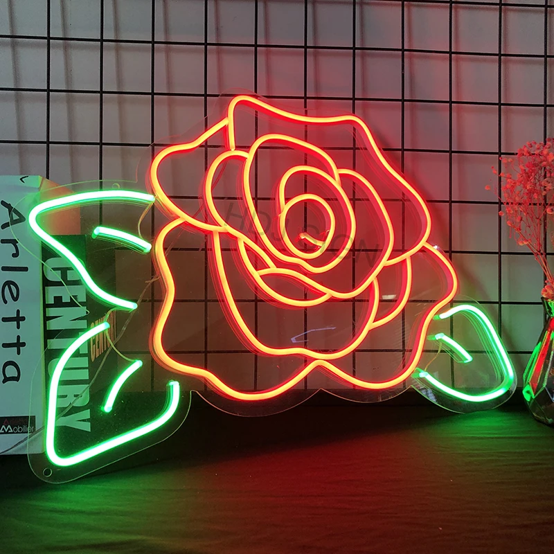 

Custom Neon Letters Decorative Letters Room Decor Rose flower Led Neon Sign