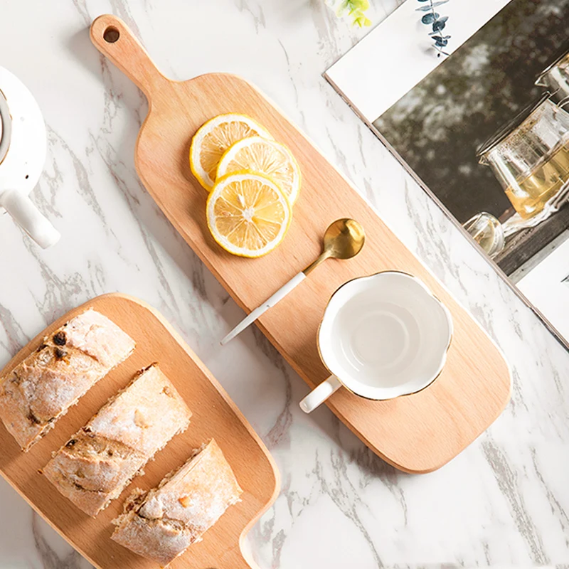 Wooden Cutting Board Cooking Chopping Block Bread Board Wood Sushi Pastry Cheese Cake Serving Tray Wood Utensils Kitchen Gadgets 2