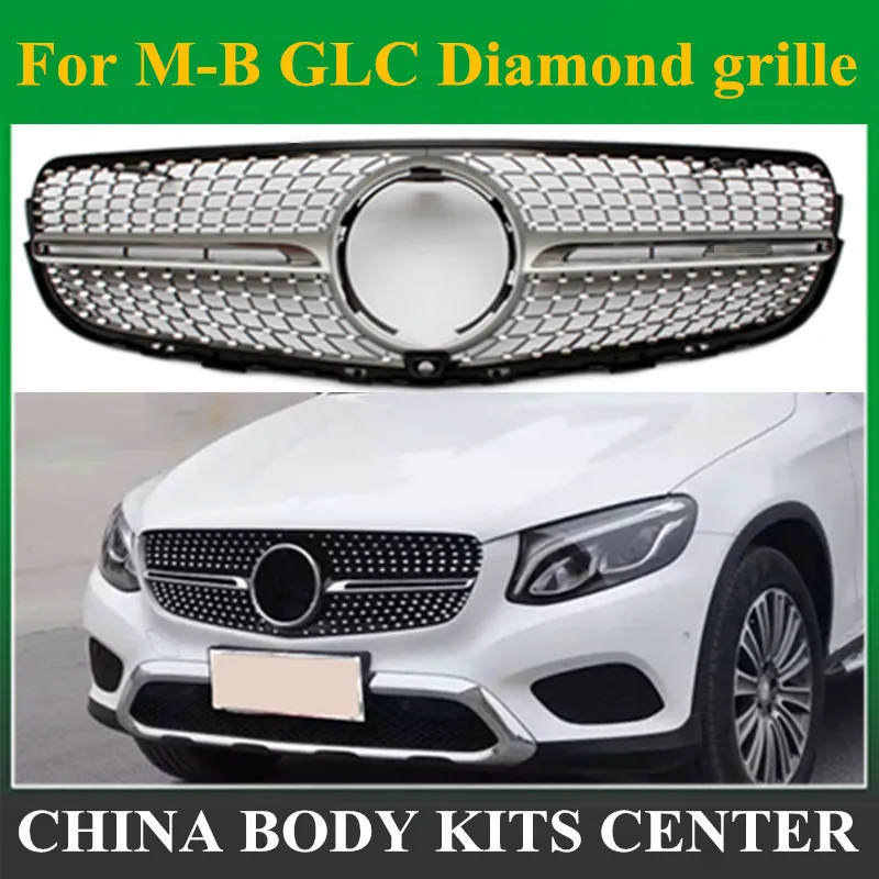 Алмазная решетка для Mercedes Benz GLC Class W253 X253 GLC43 GLC200 GLC250 GLC300 GLC450 черный или серебристый