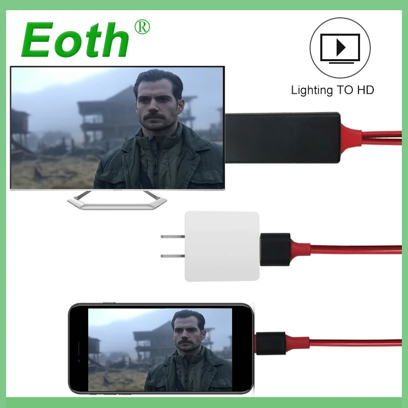 Зеркальный экран для подсветки 8 контактный HD ТВ адаптер 1080P hdmi аудио видео
