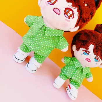 

[MYKPOP]KPOP Doll's Clothes: T-shirt & Pant 2pcs Set for 15cm 20cm doll (without doll) Fans Collection SB20082601