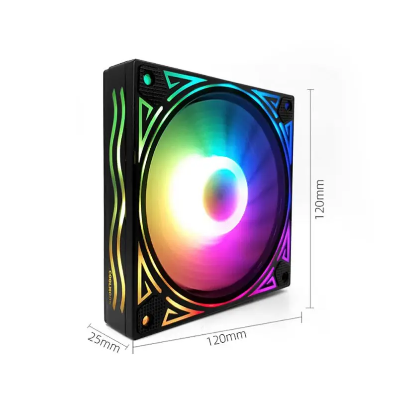 RGB Вентилятор охлаждения шасси настольного компьютера бесшумный волшебный цвет меняющий вентилятор с контроллером