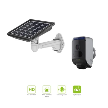 

Freecam Wireless Outdoor Solar Rechargeble Security WiFi Camera with Auto Siren/ Flash Alarm/2-way Audio/Night Vision C390S
