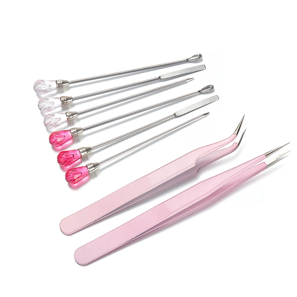 Resin Spoon Tweezers Pick-Up Poke Needle Spoon Tools Set Nail Art Tools Tweezers for Silicone UV Epoxy Resin Mold Clay Craft DIY ancient greek pillars mold roman column mold sugarcraft chocolate pastry polymer clay epoxy resin art crafting tools