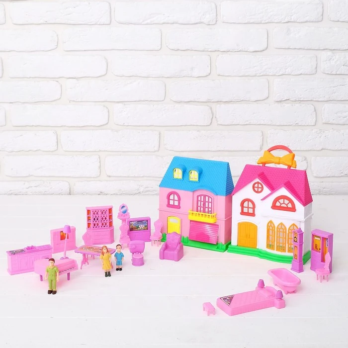 Дом для кукол 2 в 1 складной с аксессуарами | Игрушки и хобби