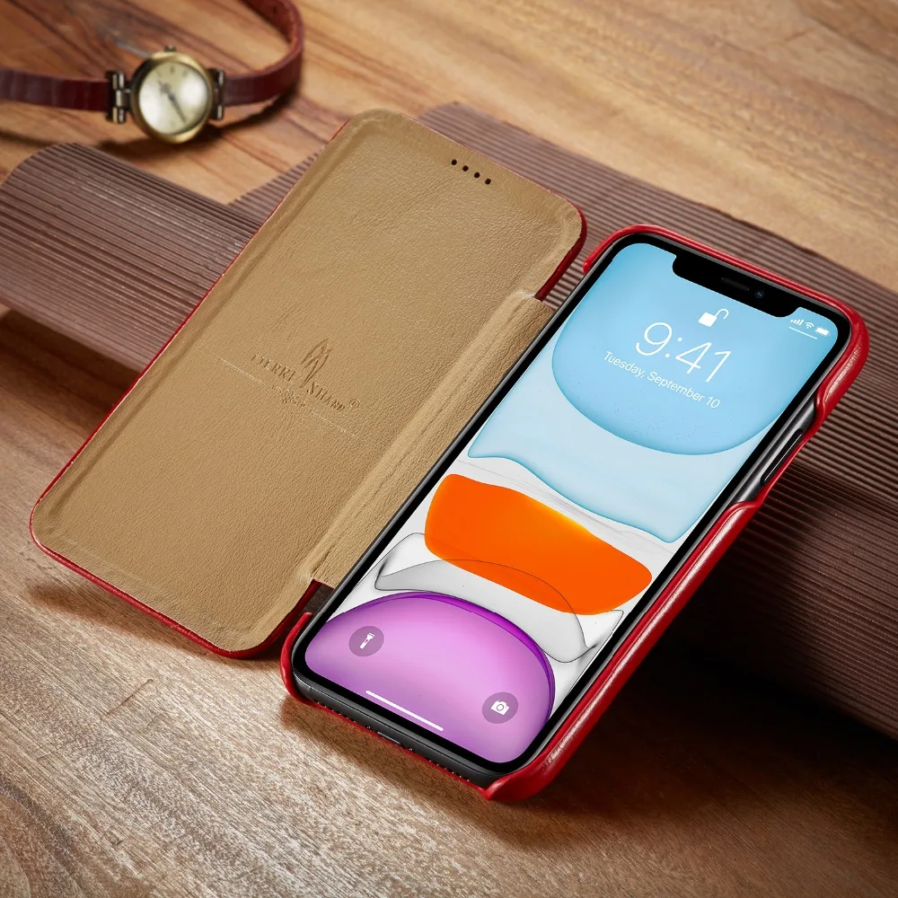 Новинка для iPhone 11 Pro Max Ретро винтажный Бизнес настоящий натуральный воловья кожа кожаный чехол флип чехол для телефона