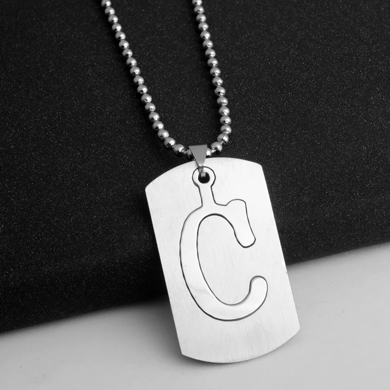 

10pcs Stainless steel alloy alphabet Initial Letter C America 26 English word Letter Family friend name sign Necklace jewelry