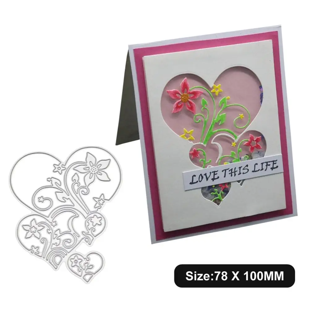 Love Heart Dies For Card Making URYKE Metal Die Cuts Cut for DIY Embossing Stencil Scrapbooking Birthday Decor New 2020 | Дом и сад