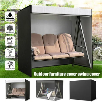

Waterproof 3 Seater Patio Swing Chair Seat Cover Sunscreen Cover 210D Oxford Garden Hammock Protective Cover PAK55