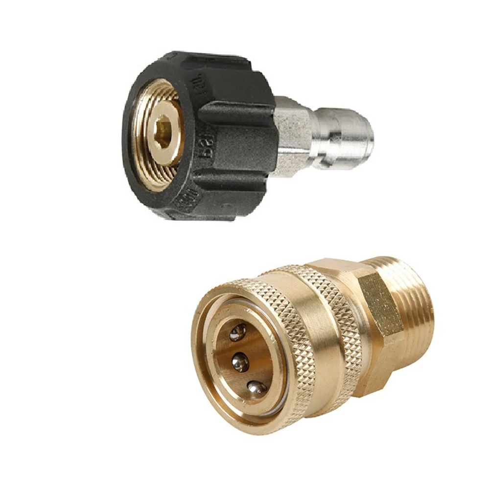2pcs Pressure Washer Quick Release 1/4 Male M22/14 Female Plug Brass Connector 