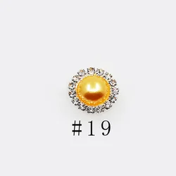 Colorful Pearl and Rhinestone Decorative Hair Accessories - 10pcs Set (Orange)