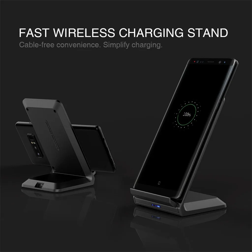 Быстрая Qi сертифицированная Беспроводная зарядная подставка совместима с iPhone мобильный телефон Быстрая зарядка для Samsug s8 s9 huawei
