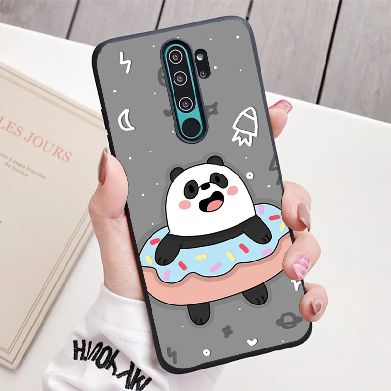 xiaomi leather case chain Panda black Silicone Phone Case For Redmi note 8 7 Pro S 8T for redmi 9 7A Cover xiaomi leather case card