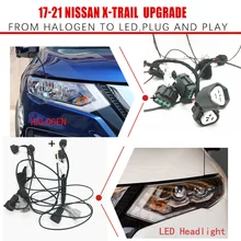 Car Headlight Modification Upgrade Transfer Wire Harness Headlamp Modify For NISSAN X-TRAIL From Halogen To LED Play And Plug