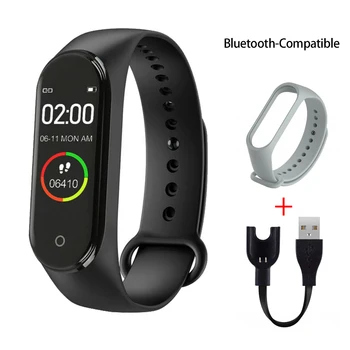 Reloj Digital inteligente M4 para hombre y mujer, pulsera con control del ritmo cardíaco, podómetro, contador de calorías, rastreador deportivo para la salud