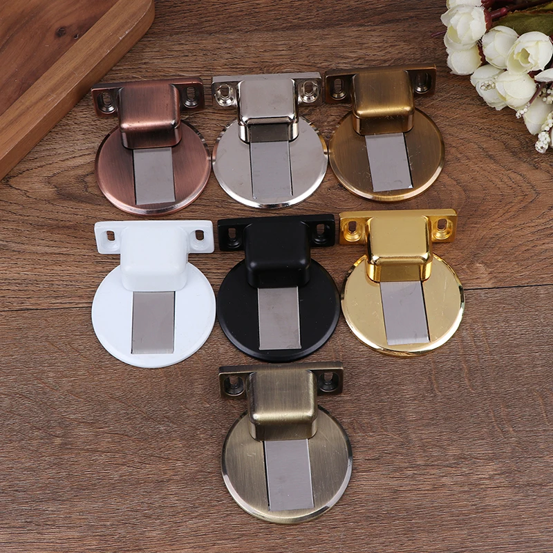 Magnetic Stainless Steel Door Stopper Hidden Door Holders Catch Floor Nail-free Doorstop Furniture Hardware 1pc door stopper magnetic door stopper