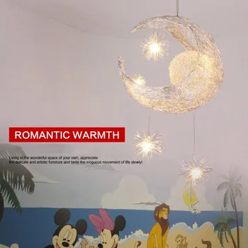 

Modern Dining Room Bedroom Living Room Lights Pendant Lamp Art Pendant Lights Moon Lamp Shade Luminaire For Home Lighting