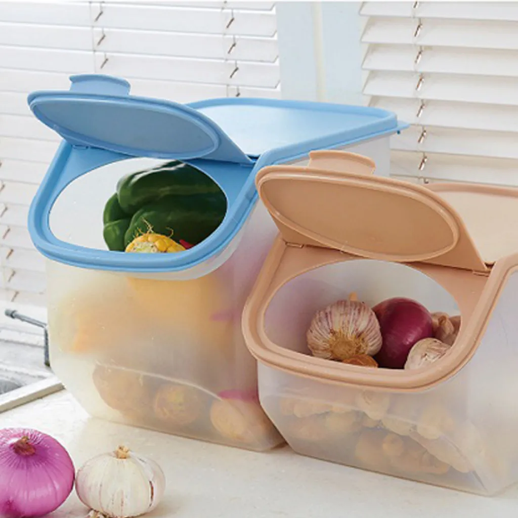 

Kitchen Rice Fruit Storage Box Barrel Grain Large Capacity Home Organizer Transparent Plastic Grain Food Container Boxes