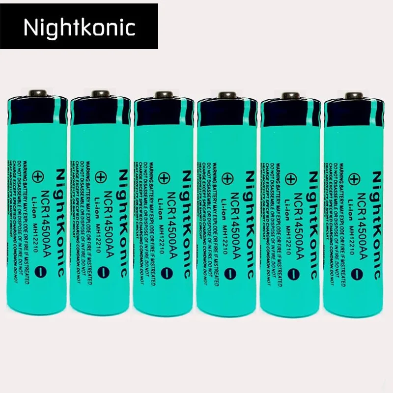 14500 батарея супер высокое качество Nightkonic 14500 3,7 V литий-ионная аккумуляторная батарея для фонарика - Цвет: 6 pcs 14500 battery