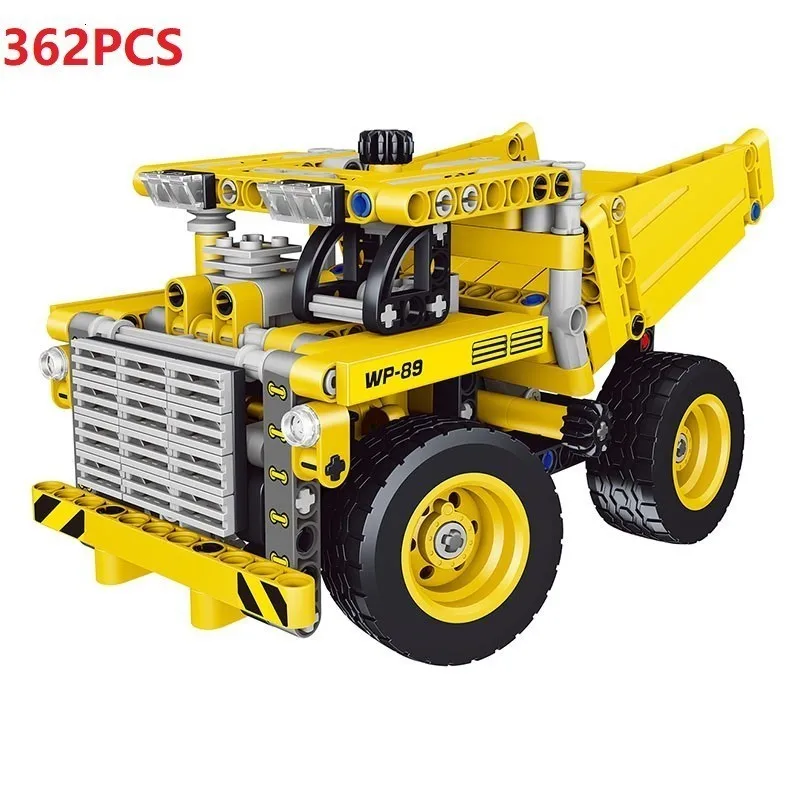 

362pcs Building Blocks 2In1 New Mining Trucks Wheeled Bulldozer Assemble Building Blocks Mechanical Car BricksToys Child Gift