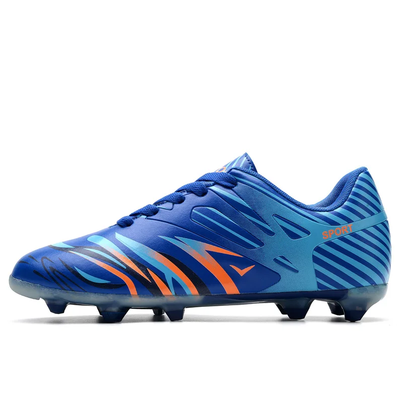 Men Football Shoes Athletic Soccer Shoes Kids Adults Soccer Cleats Training Football Sneakers Men Chaussures De Football Homme - Цвет: long blue3