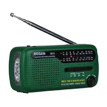 DEGEN DE13 фонарик Cranke FM AM SW Динамо Солнечный источник питания Аварийного Радио A0798A мир приемник против Tecsun PL-310ET панда