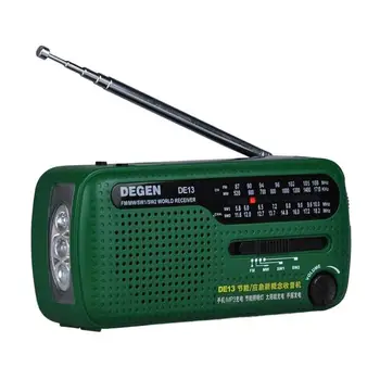 

DEGEN DE13 Flashlight Cranke FM AM SW Dynamo Solar Power Supply Emergency Radio A0798A World Receiver VS Tecsun PL-310ET Panda