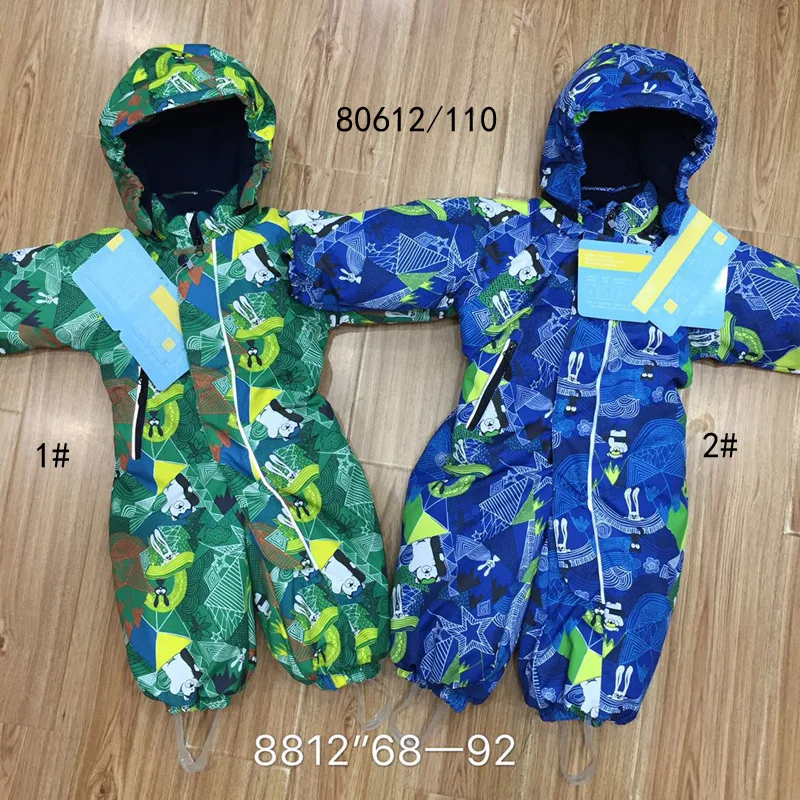 

80612 Multi--Multi-color Autumn And Winter Children Outdoor One Piece Windproof Waterproof Ski Suit 68-92