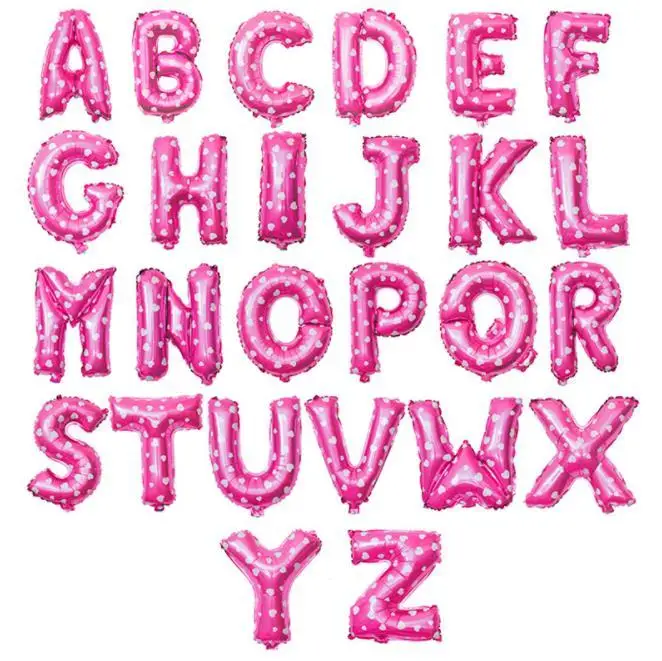 thumbnail image 1 of 1 globo con letras del alfabeto de 16 pulgadas, color rojo, rosa, dorado y plateado, para decoración de fiestas de cumpleaños y bodas, suministros para baby shower para niños, 1 of 5