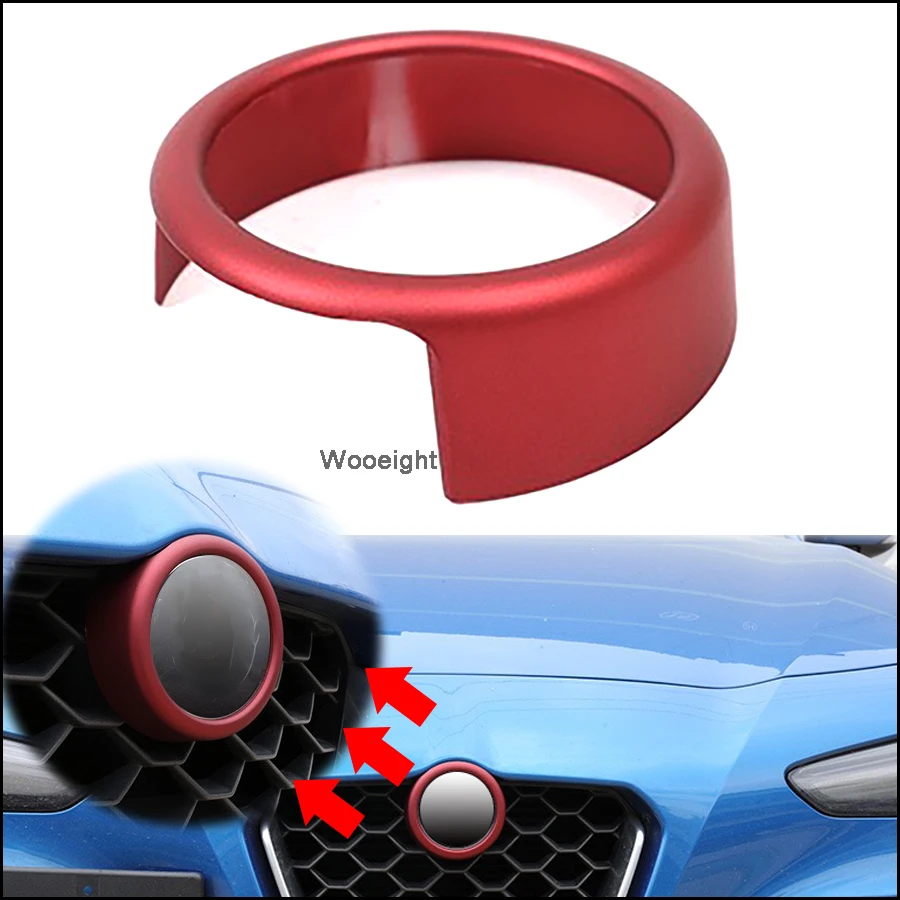 Wooeight 1 шт. ABS красное переднее кольцо для гриля автомобиля с логотипом накладка на