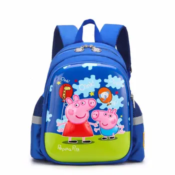

Peppa Pig George Schoolbag Cartoon Backpack Toys Dolls Kids Girls Boy Kawaii Kindergarten Bag Wallet Phone Bag School Bag New