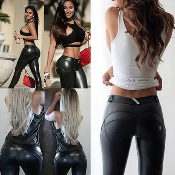 

HIGH WAIST Wet Faux Leather Look Matt Leggings Jeggings Tight Pantss