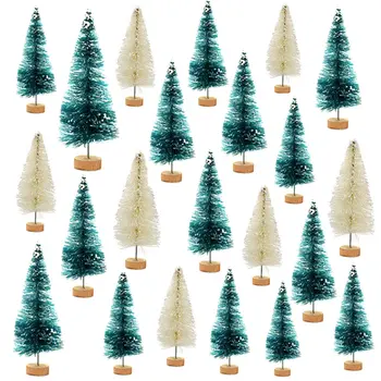 

Behogar 34PCS DIY Assorted Sizes Mini Artificial Christmas Tree Ornament Decorations Photo Prop for Xmas Home Party Table Decor