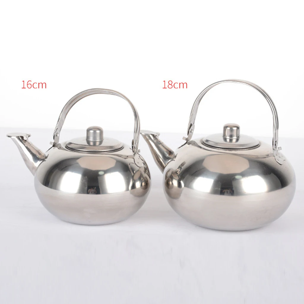 Stainless Steel Tea Pot with Removeable Infuser Non Drip Spout Teapot Silver