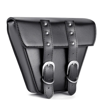 

1pcs New Black Motorcycle PU Leather Side Clinch Bolt Saddlebag Saddle Bag Universal For Harley Sportster XL883 Cafe Racer Honda